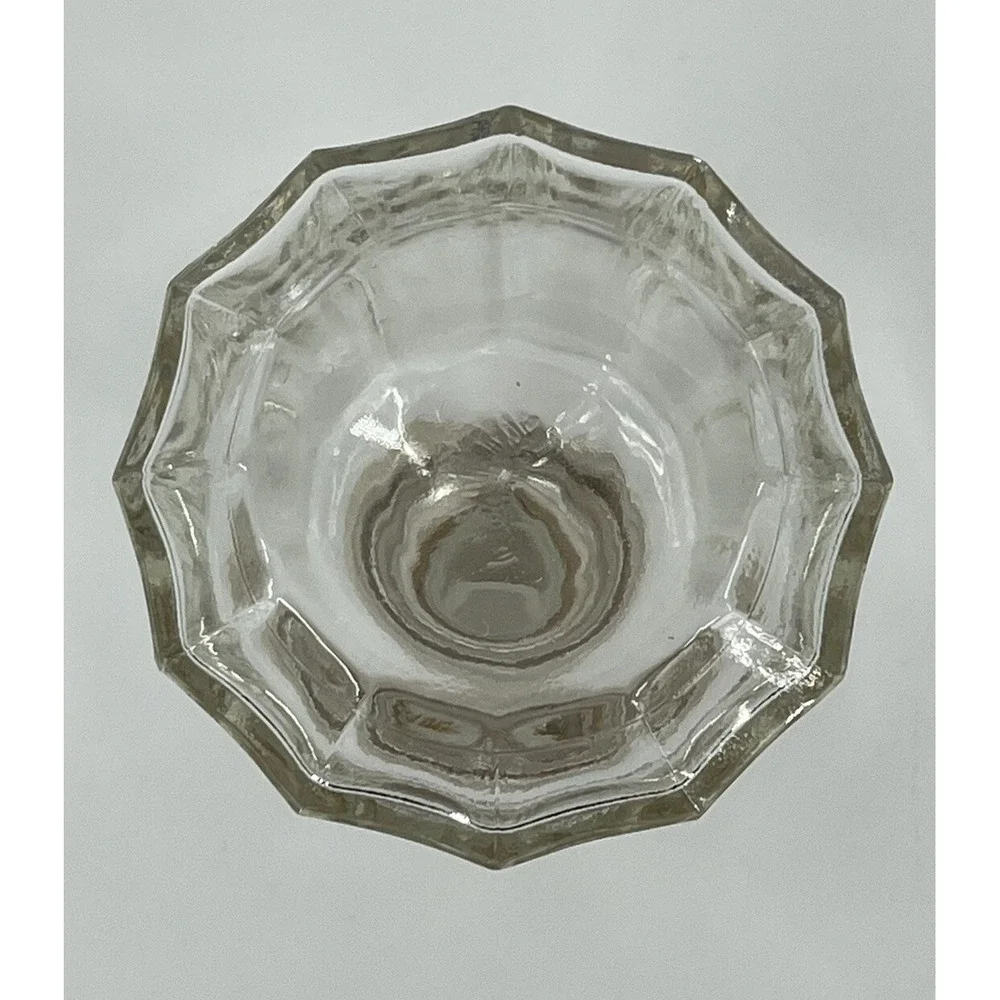 Vintage Clear Glass Liquor Bottle Decanter Hexagon Mid Century Modern 12